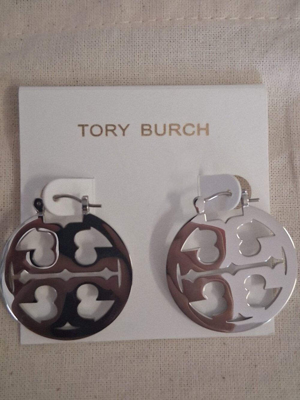Tory Burch Small Icon Hoop Earrings  (NWOT)